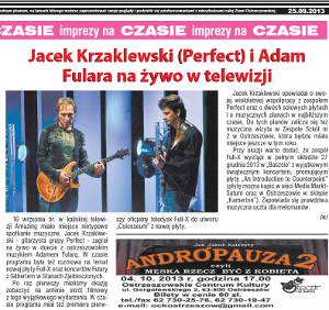 &quot;Adam Fulara i Jacek Krzaklewski na żywo w telewizji&quot; - relacja z koncertu i wywiadu w TV Amazing - &quot;Czas Ostrzeszowski&quot; 25.09.2013