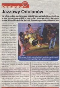 Podsumowanie koncertu Fool-X w Odolanowie - Gazeta Ostrowska - 24 maj 2006