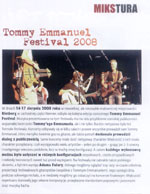 Adam Fulara i Tommy Emmanuel - relacja z Tommy Emmanuel Festival 2008 (Rietberg, Niemcy) - "Gitarzysta 12/2008"