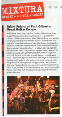 Adam Fulara at Paul Gilbert's Guitar Escape - Gitarzysta Nr 8/2013