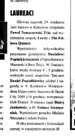 "Jazz Forum" 1/2006 - Laureaci konkursów... 