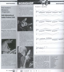 Relacja z  Międzynarodowego Festiwalu Gitarowego w NewtownArds (Irlandia Północna) w TopGuitar (maj, czerwiec 2007)