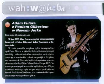 Adam Fulara - koncerty z Paulem Gilbertem na Great Guitar Escape w USA. &quot;TopGuitar&quot; nr 1/2013