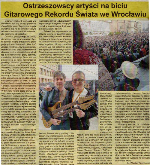 Gitarowy Rekord Świata we Wrocławiu 2022. Czas Ostrzeszowski, 10.05.2022r. 